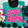 Santa Baby Sequin Patch Island Green Pigment Dyed - Adult & Kids T-Shirts, Sweatshirts & Hoodies apparel design preview 1