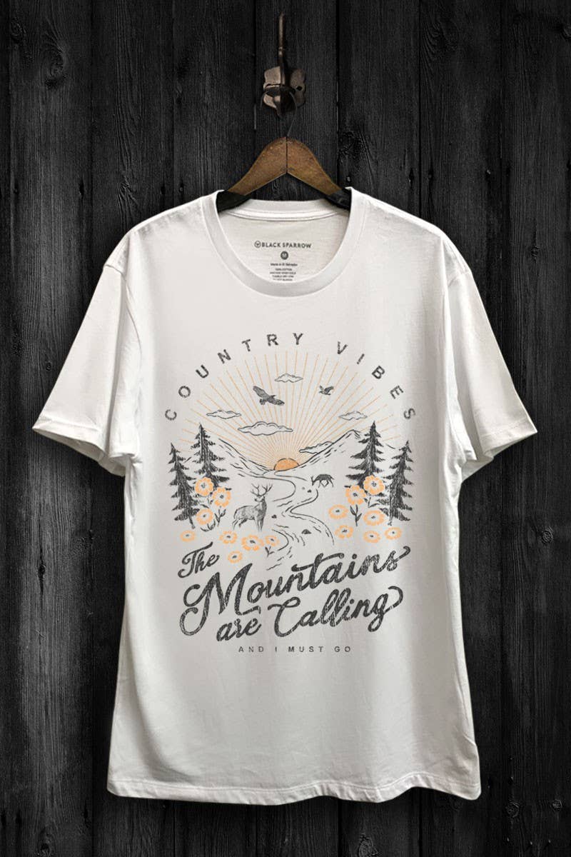 Country Vibes Mountain Graphic Top - Adult & Kids T-Shirts, Sweatshirts & Hoodies apparel design preview 1