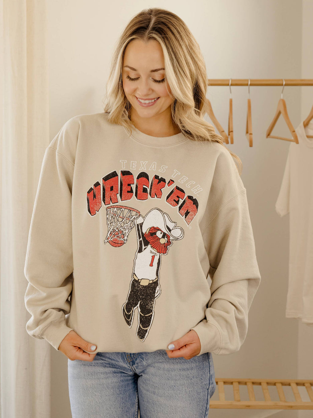 Texas Tech Basketball Mascot Dunk Sand Thrifted - Adult & Kids T-Shirts, Sweatshirts & Hoodies apparel design preview 1