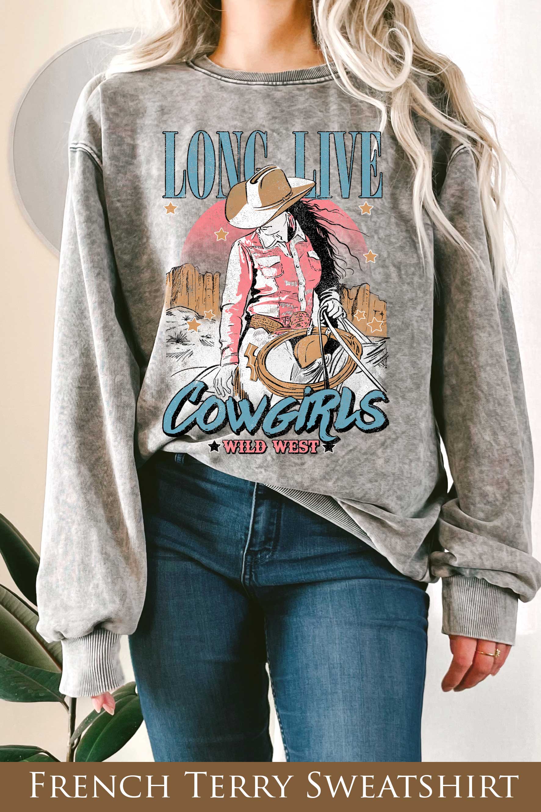 Long Live Cowgirls Mineral Graphix Terry - Adult & Kids T-Shirts, Sweatshirts & Hoodies apparel design preview 1
