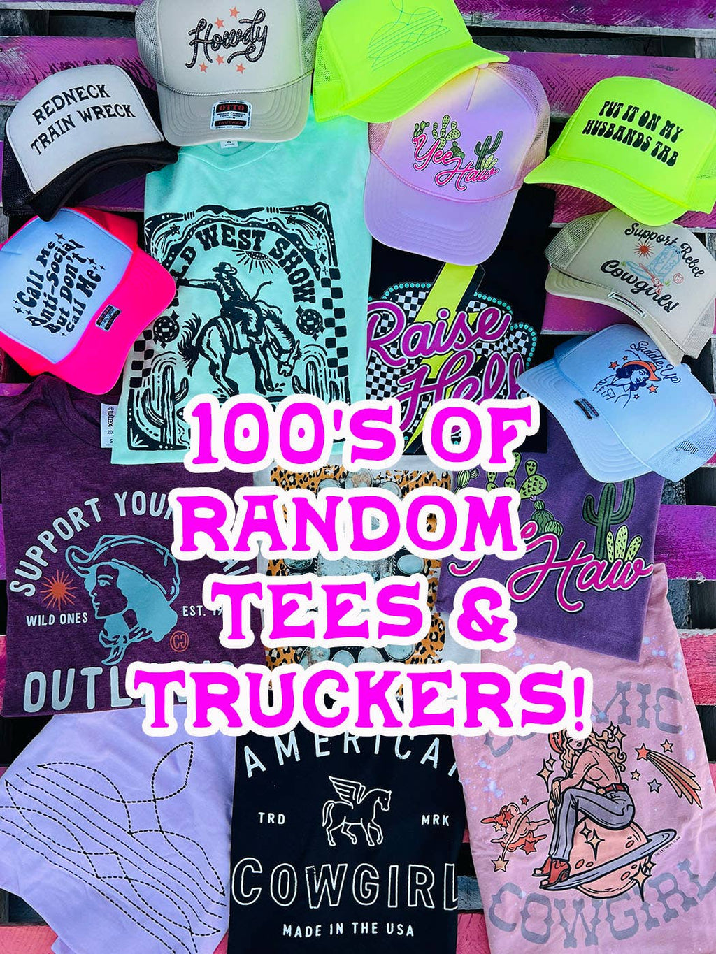 Big Summer Mystery Bundle, Graphic Trucker Caps - Adult & Kids T-Shirts, Sweatshirts & Hoodies apparel design preview 1