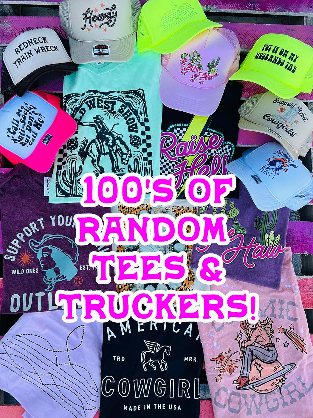 Big Summer Mystery Bundle, Graphic Trucker Caps - Adult & Kids T-Shirts, Sweatshirts & Hoodies apparel design preview 1