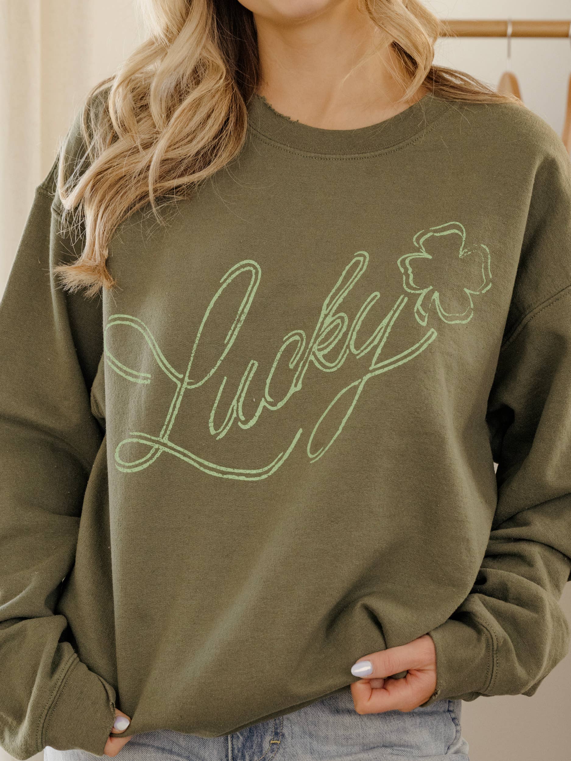 St. Paddy's Day Lucky Green Thrifted - Adult & Kids T-Shirts, Sweatshirts & Hoodies apparel design preview 1