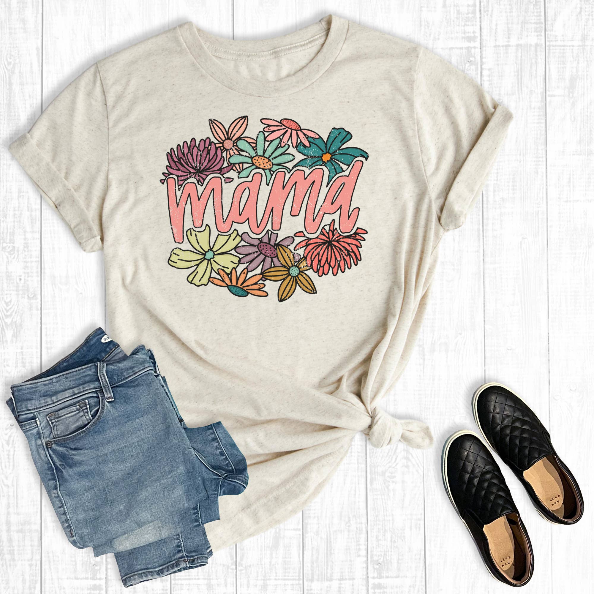 Mother's Day Mama Floral Graphic - Adult & Kids T-Shirts, Sweatshirts & Hoodies apparel design preview 1