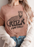 Leopard Rock and Roll Puff Graphic - Adult & Kids T-Shirts, Sweatshirts & Hoodies apparel design preview 1