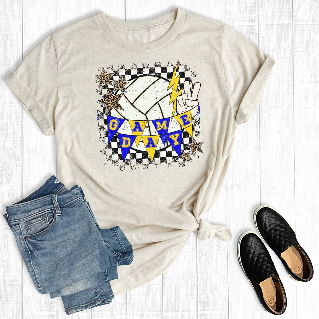 Custom Retro Game Day Volleyball Graphic - Adult & Kids T-Shirts, Sweatshirts & Hoodies apparel design preview 1