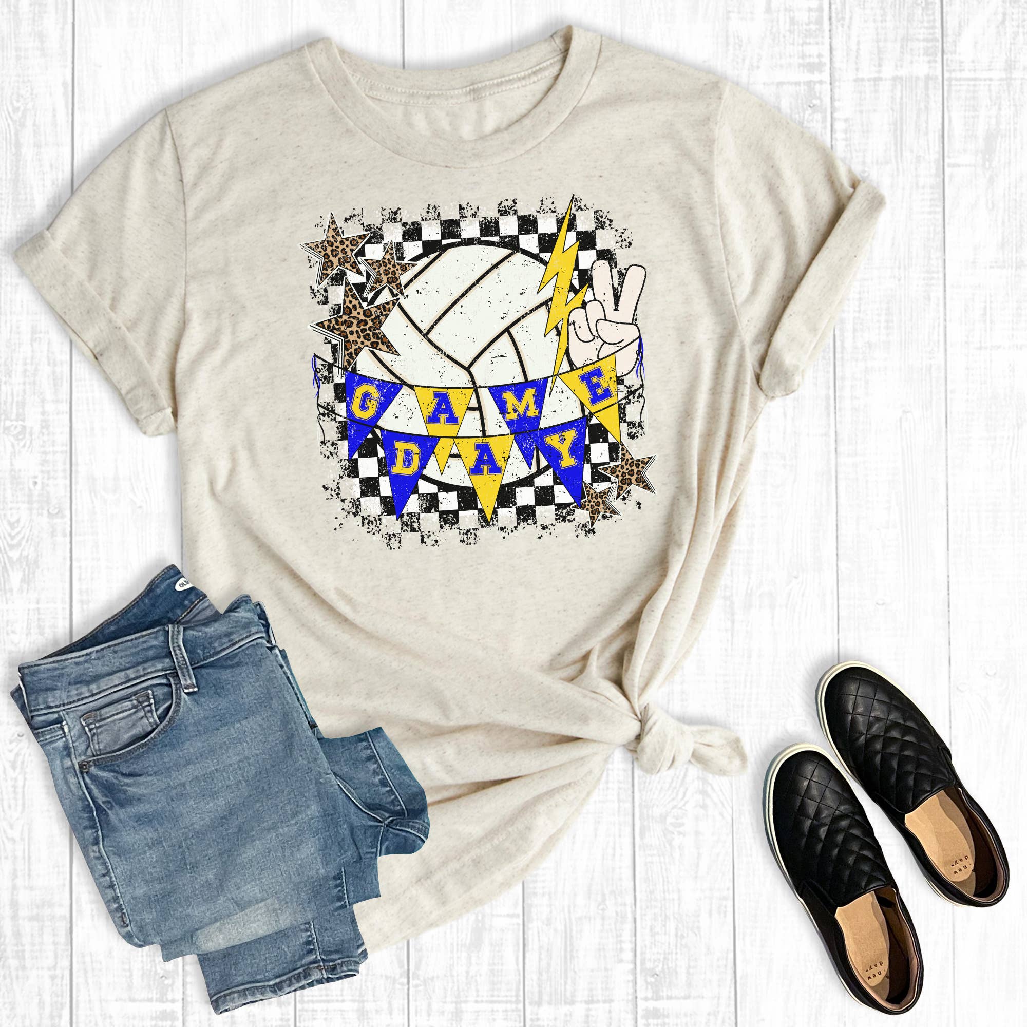 Custom Retro Game Day Volleyball Graphic - Adult & Kids T-Shirts, Sweatshirts & Hoodies apparel design preview 1