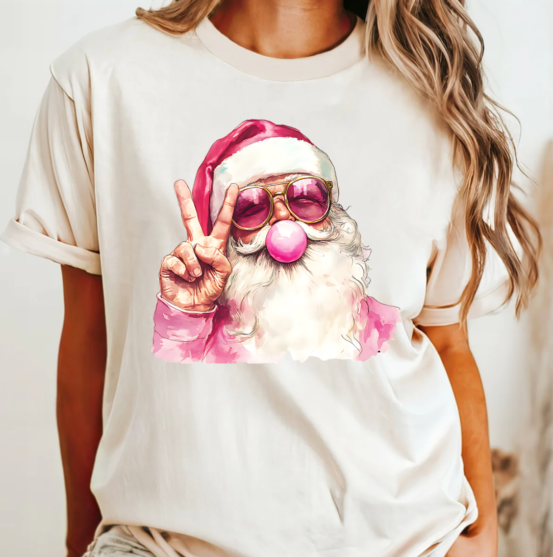 Bubblegum Santa Comfort Color - Adult & Kids T-Shirts, Sweatshirts & Hoodies apparel design preview 1