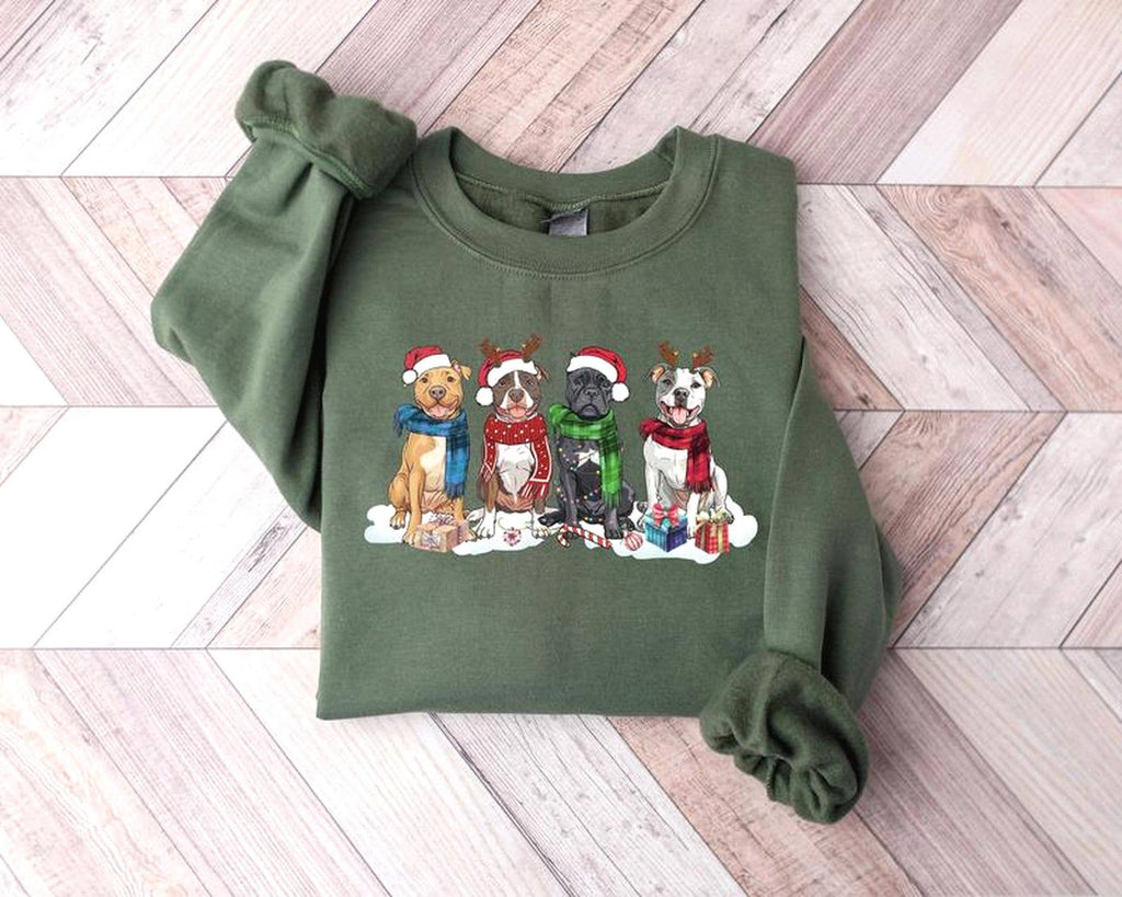 Pitbull Christmas Perfect Gift For Dog Owners - Adult & Kids T-Shirts, Sweatshirts & Hoodies apparel design preview 1