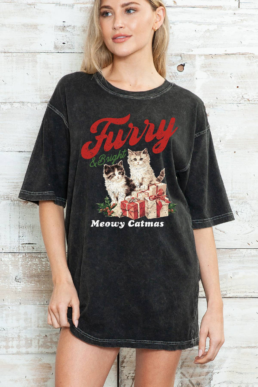 Meowy Catmast Furry N Bright Oversize Mineral Wash - Adult & Kids T-Shirts, Sweatshirts & Hoodies apparel design preview 1