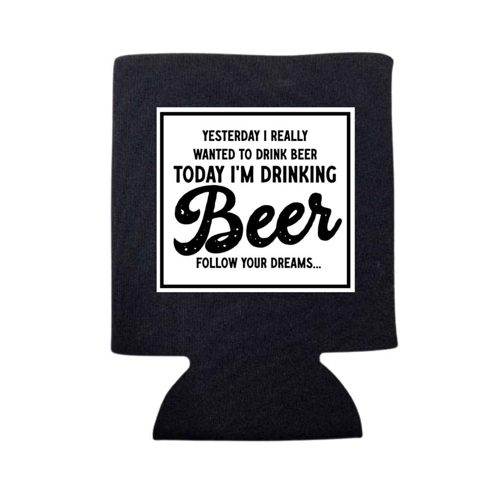 Yesterday I Really Wanted To Drink Beer Can Cooler - Adult & Kids T-Shirts, Sweatshirts & Hoodies apparel design preview 1