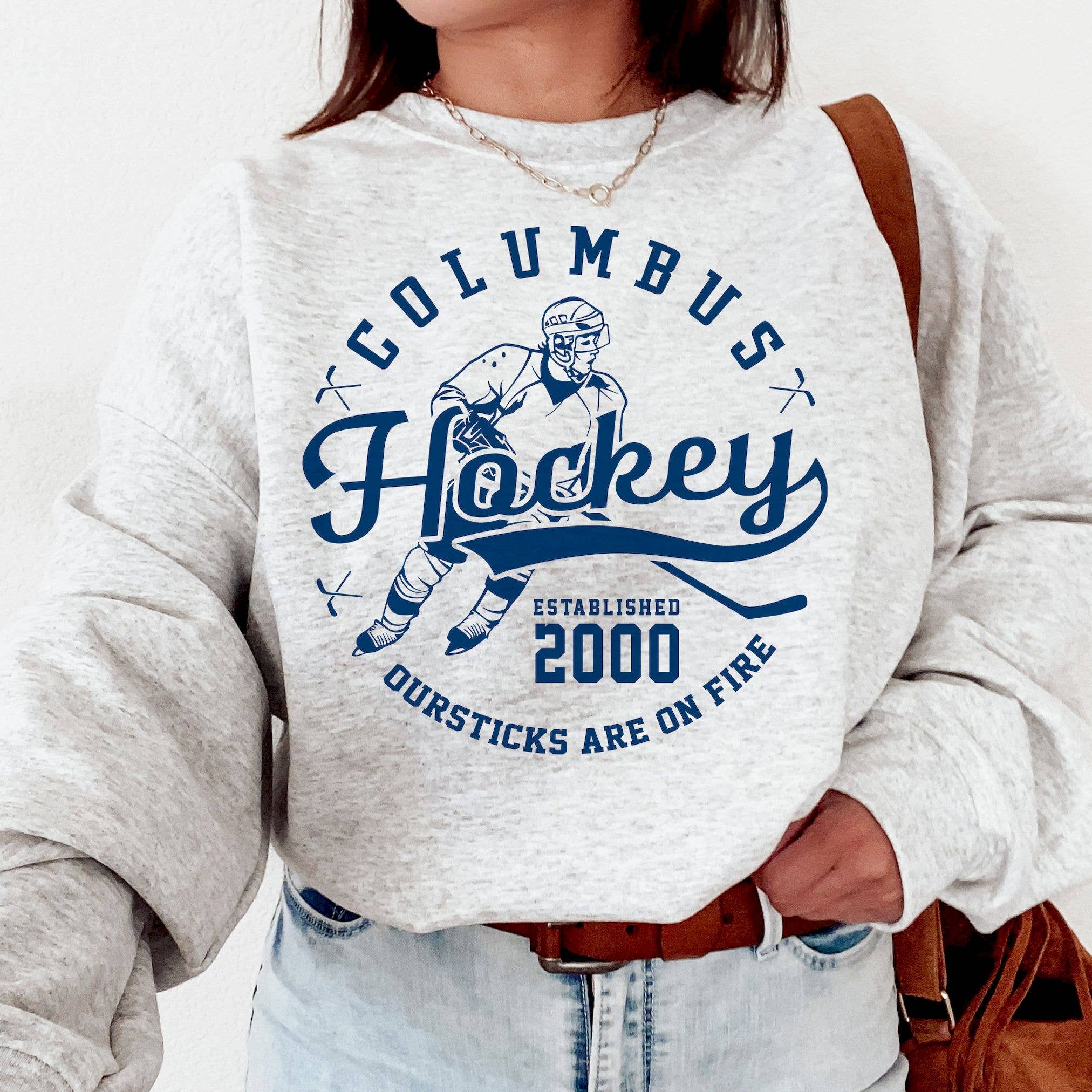 Retro Columbus Blue Jackets Est 2000 Ice Hockey - Adult & Kids T-Shirts, Sweatshirts & Hoodies apparel design preview 1