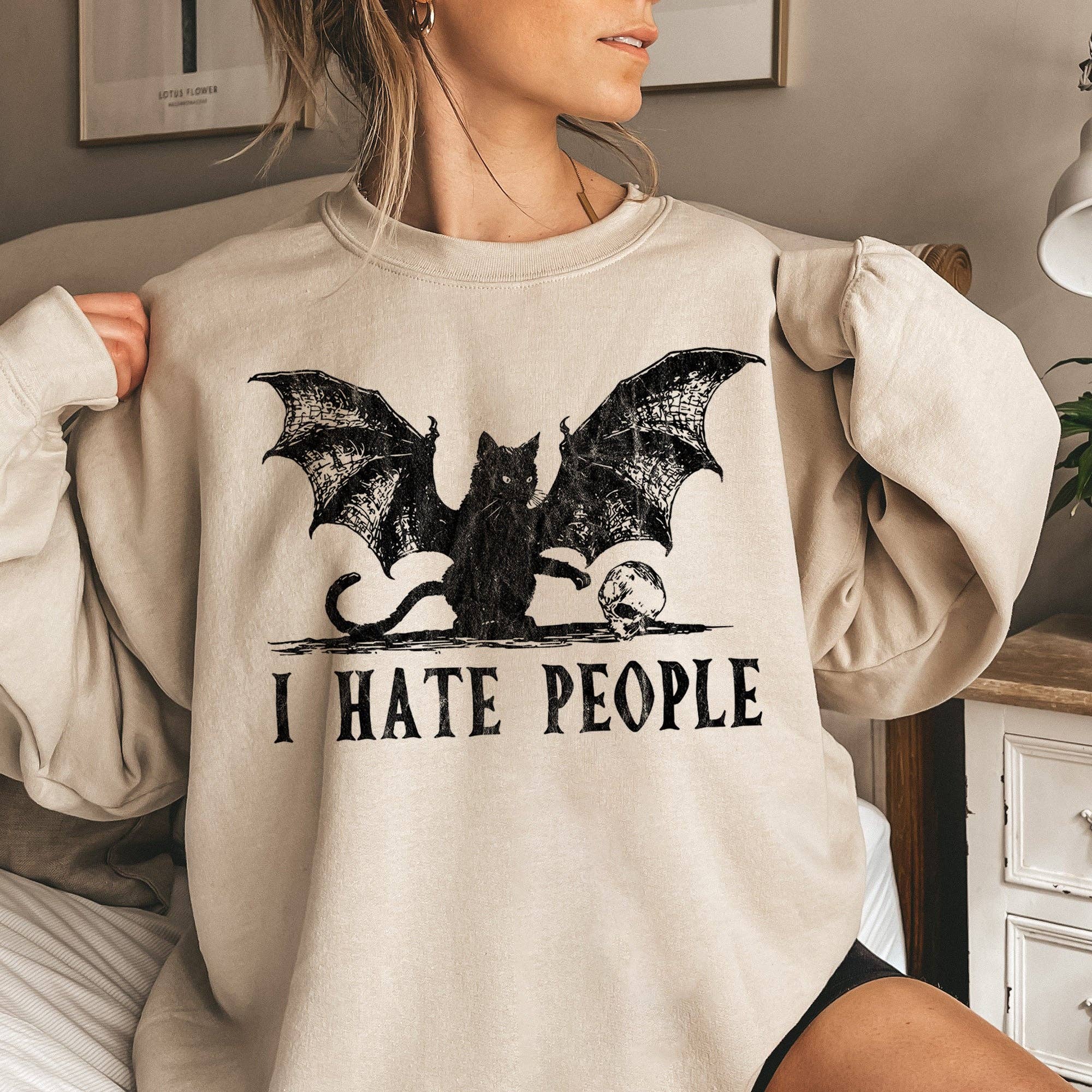 I Hate People Halloween - Adult & Kids T-Shirts, Sweatshirts & Hoodies apparel design preview 1