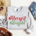 Merry and Bright, Red Green, Christmas Xmas - Adult & Kids T-Shirts, Sweatshirts & Hoodies apparel design preview 1
