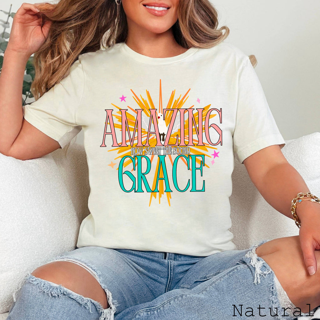 Amazing Grace Graphic Christian Apparel Bella Canvas - Adult & Kids T-Shirts, Sweatshirts & Hoodies apparel design preview 1