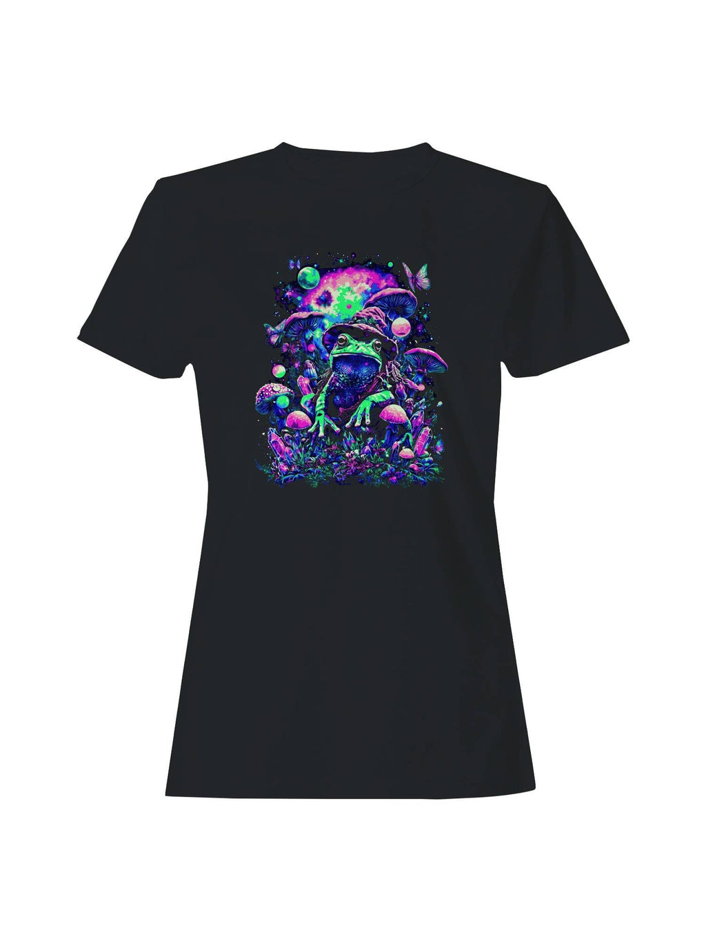 Cosmic Frog and Psychedelic Mushrooms Women's - Adult & Kids T-Shirts, Sweatshirts & Hoodies apparel design preview 1