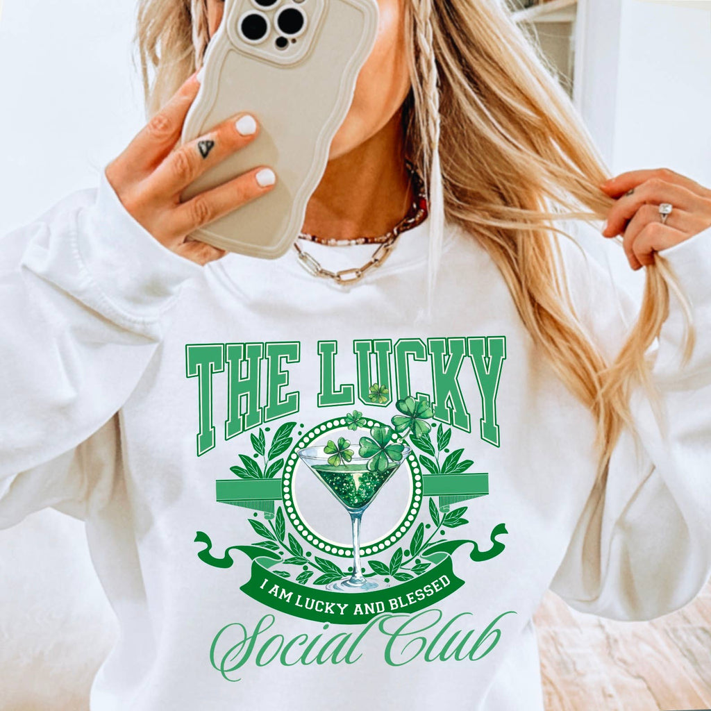 Lucky Social St. Patricks Day Graphic Crewneck - Adult & Kids T-Shirts, Sweatshirts & Hoodies apparel design preview 1