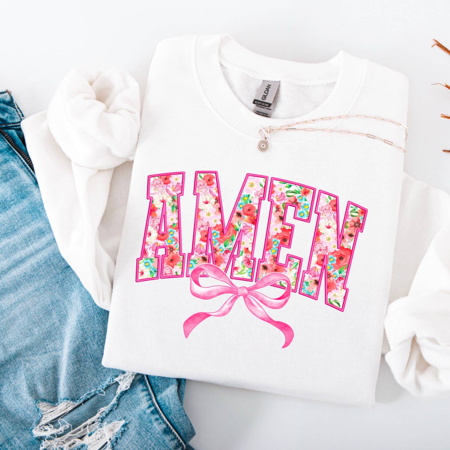 Amen Bow Christian Graphic Apparel - Adult & Kids T-Shirts, Sweatshirts & Hoodies apparel design preview 1