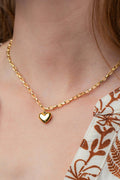 14K Gold Plated Stainless Steel Puff Heart Chain - Adult & Kids T-Shirts, Sweatshirts & Hoodies apparel design preview 1