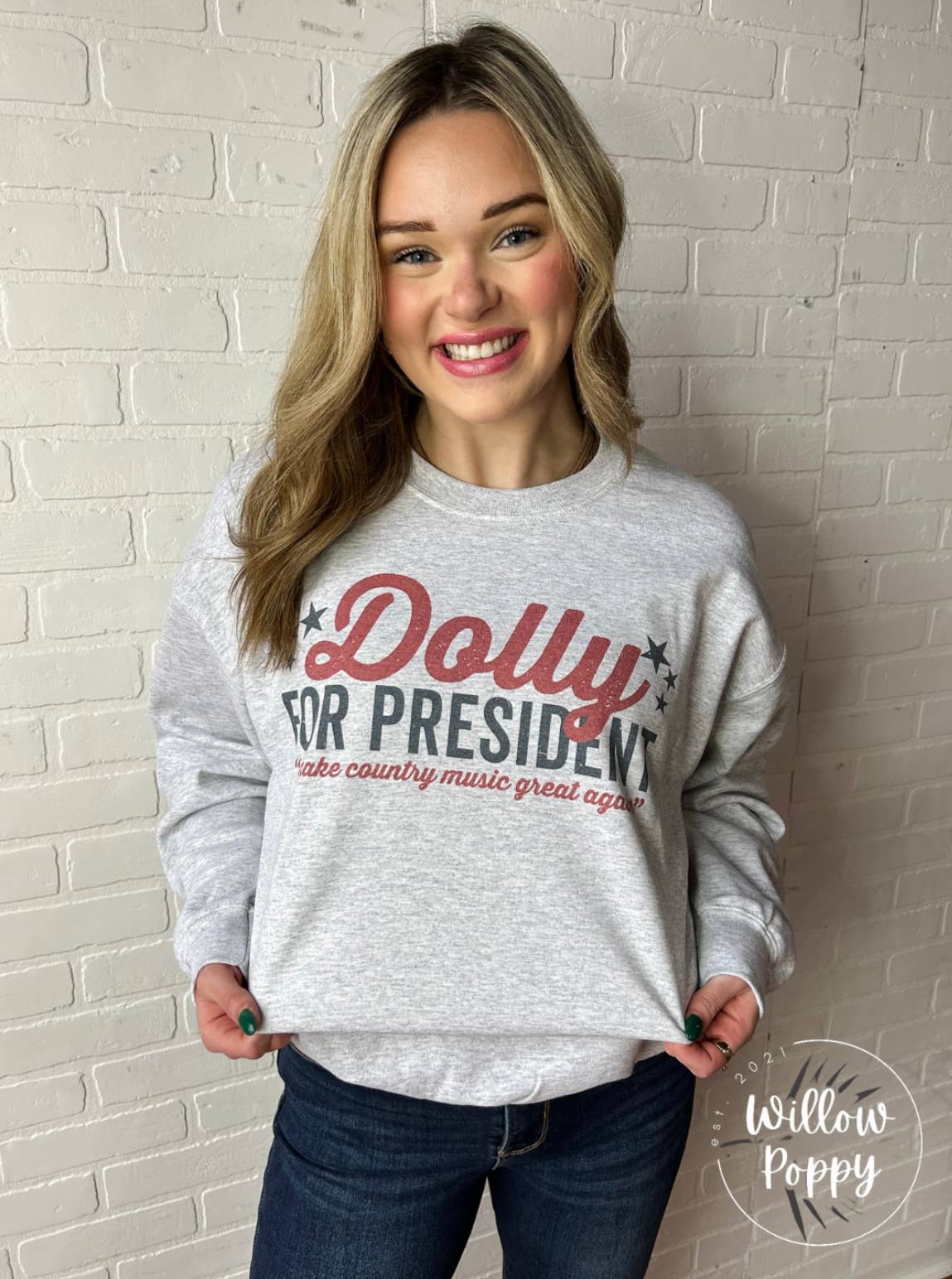 Dolly For President Graphic Crewneck - Adult & Kids T-Shirts, Sweatshirts & Hoodies apparel design preview 1