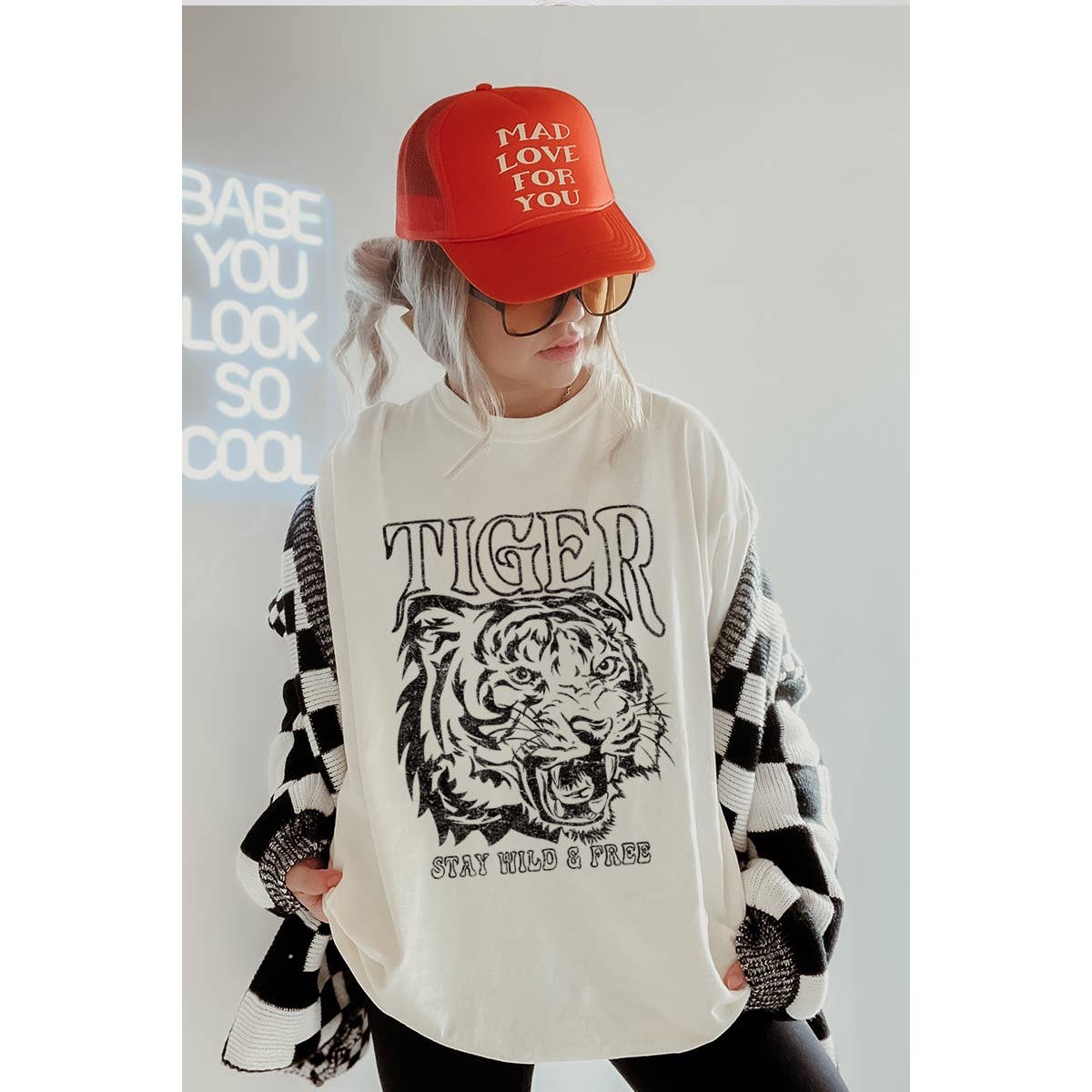 Tiger Wild Ahd Free Vintage Graphic Oversized - Adult & Kids T-Shirts, Sweatshirts & Hoodies apparel design preview 1