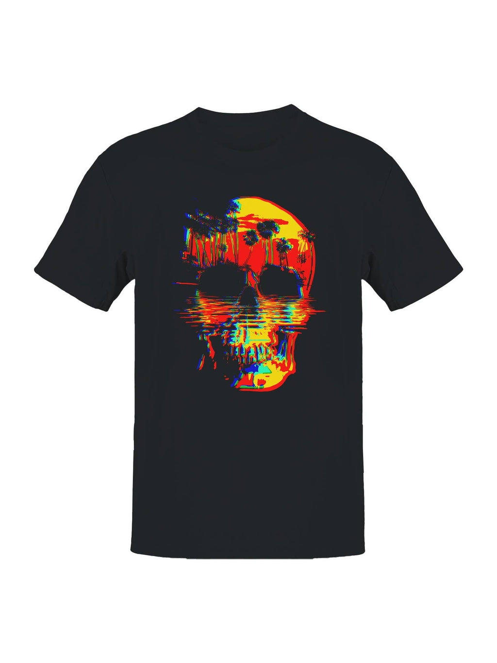 Tropical Neon Skull Reflection Men's - Adult & Kids T-Shirts, Sweatshirts & Hoodies apparel design preview 1