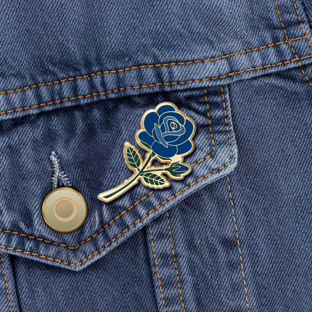 Blue Rose Flower Enamel Pin June Birth Month - Adult & Kids T-Shirts, Sweatshirts & Hoodies apparel design preview 1