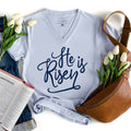 He Is Risen Graphic Easter V-Neck - Adult & Kids T-Shirts, Sweatshirts & Hoodies apparel design preview 1