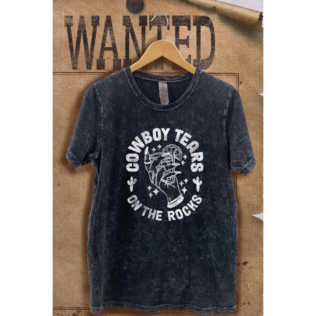 Cowboy Tears On the Rock Vintage Mineral Wash Graphic - Adult & Kids T-Shirts, Sweatshirts & Hoodies apparel design preview 1