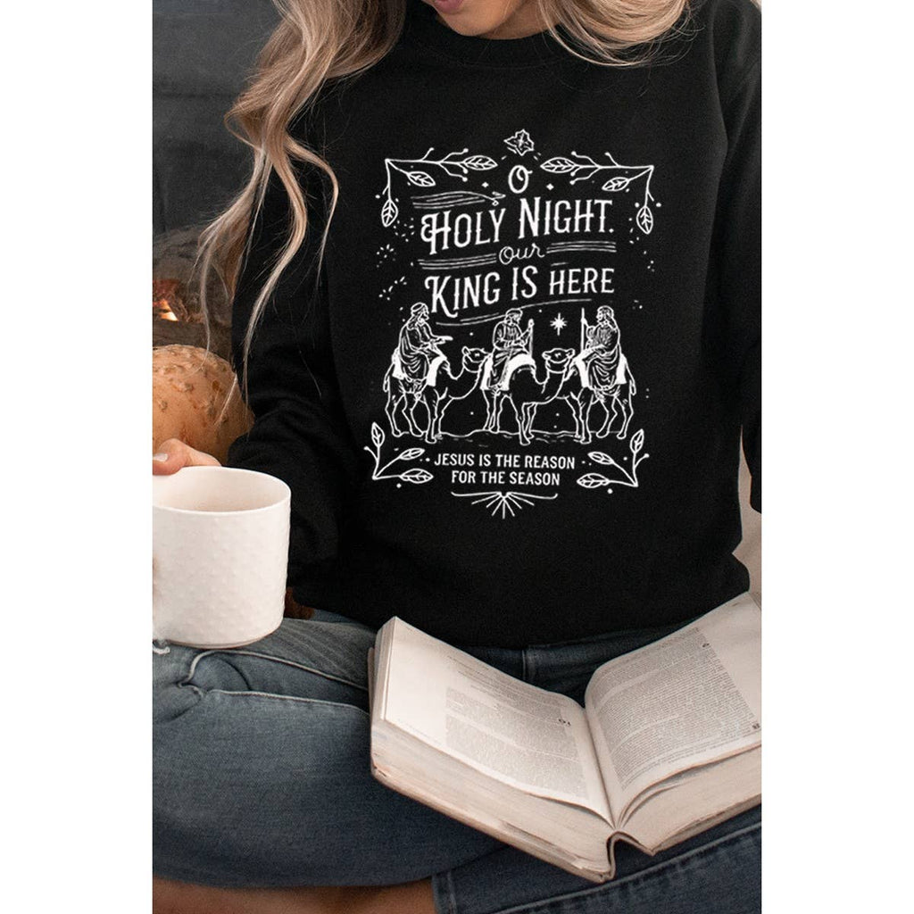 Holy Night Vintage Christmas Graphic - Adult & Kids T-Shirts, Sweatshirts & Hoodies apparel design preview 1