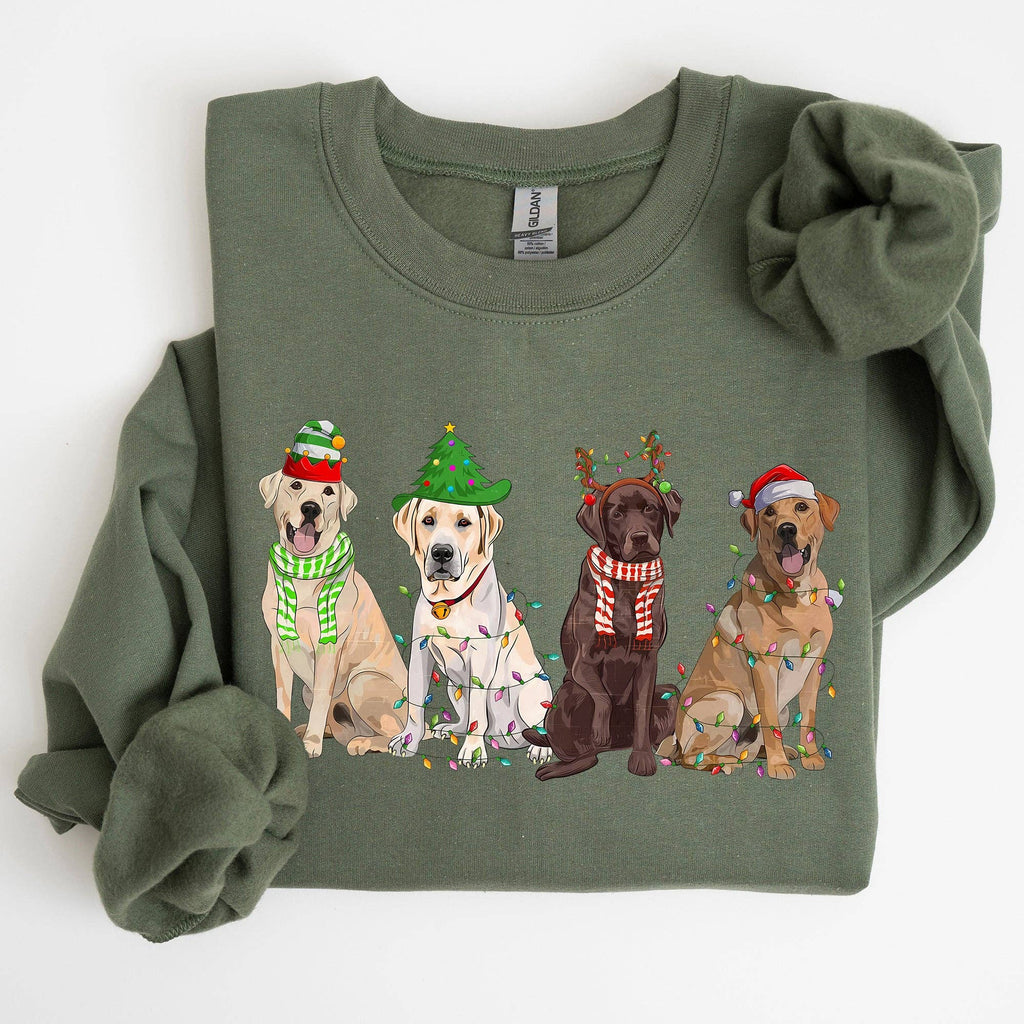 Christmas Dogs, Retriever, Labrador, Santa, Cute - Adult & Kids T-Shirts, Sweatshirts & Hoodies apparel design preview 1