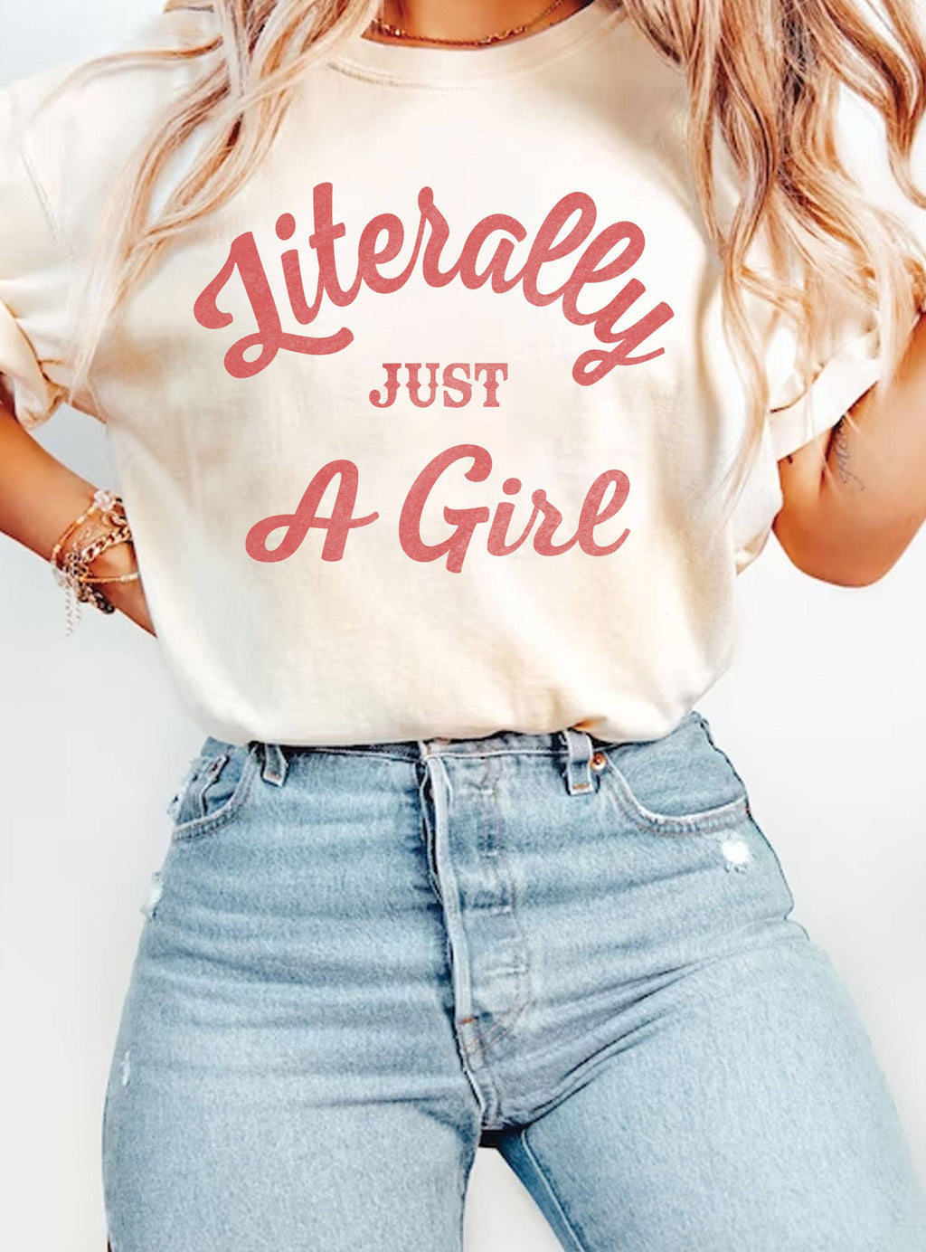 Literally Just A Girl Graphic - Adult & Kids T-Shirts, Sweatshirts & Hoodies apparel design preview 1