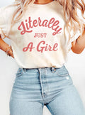 Literally Just A Girl Graphic - Adult & Kids T-Shirts, Sweatshirts & Hoodies apparel design preview 1