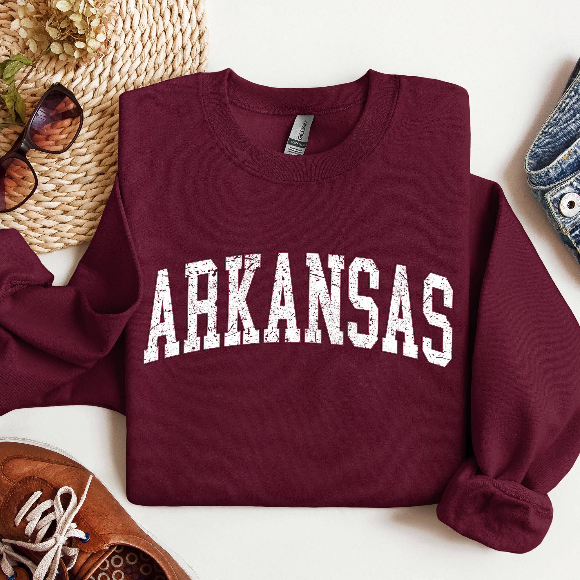 Arkansas, Football, Sports, Game Day Touchdown - Adult & Kids T-Shirts, Sweatshirts & Hoodies apparel design preview 1