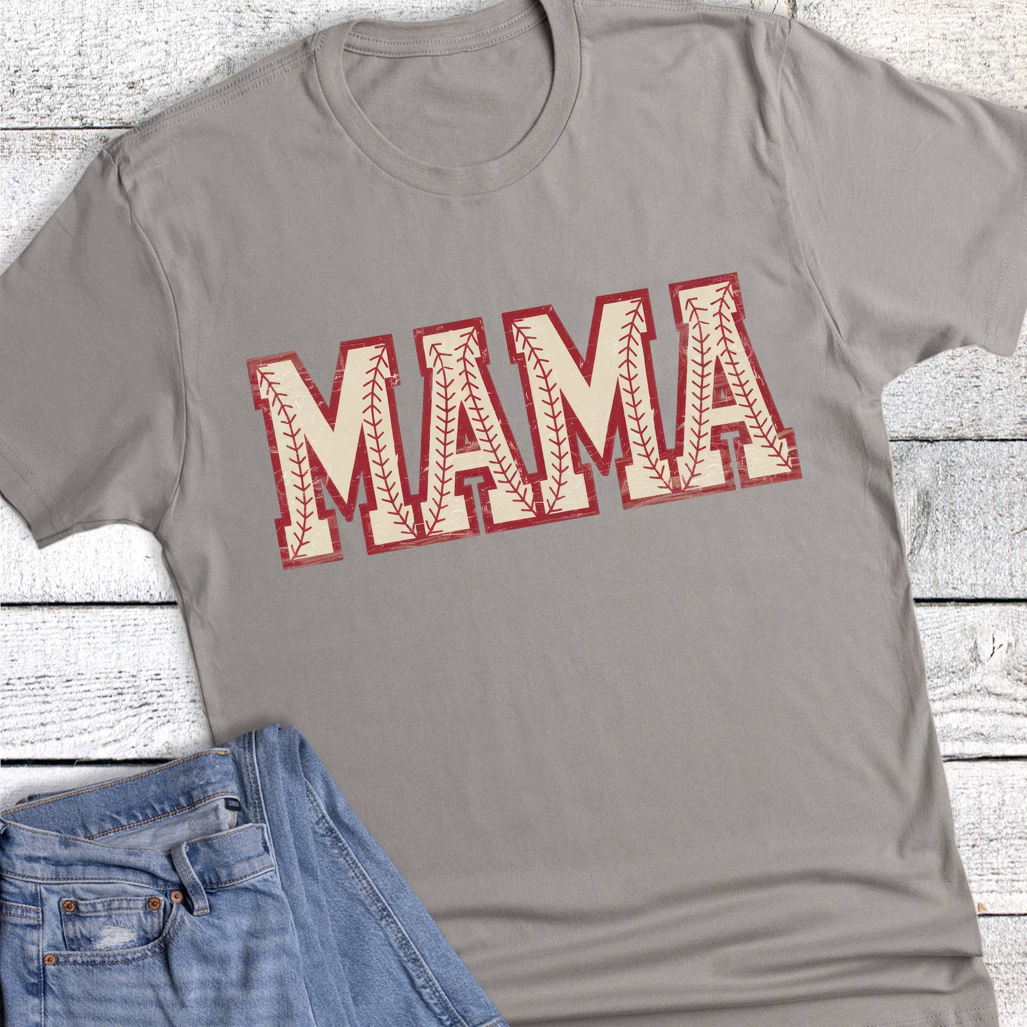 Baseball Retro Mama Stiches Graphic - Adult & Kids T-Shirts, Sweatshirts & Hoodies apparel design preview 1