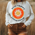 Stay Trippy Little Hippie Retro Graphic Crewneck - Adult & Kids T-Shirts, Sweatshirts & Hoodies apparel design preview 1