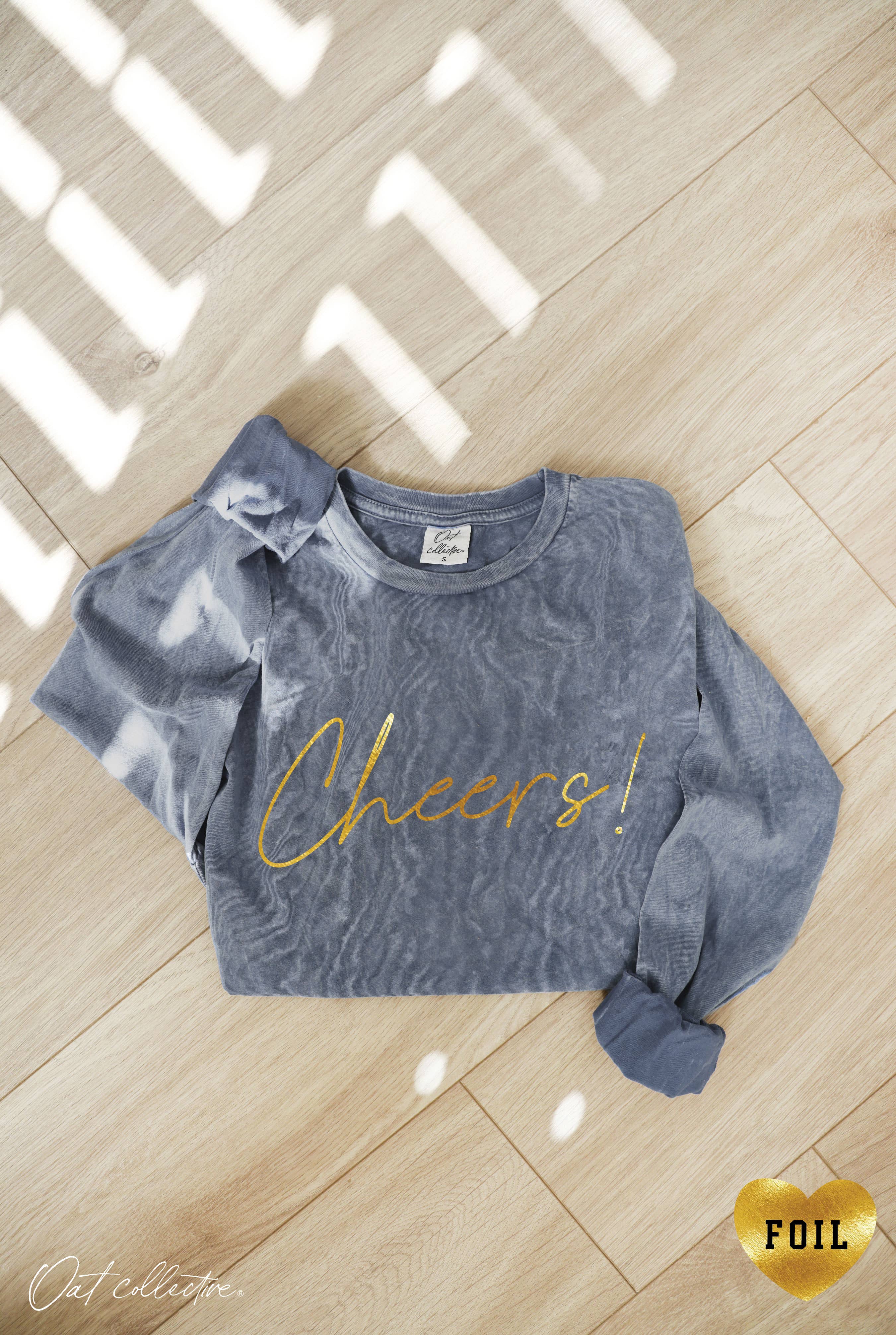 Cheers! Foil Mineral Washed Graphic - Adult & Kids T-Shirts, Sweatshirts & Hoodies apparel design preview 1