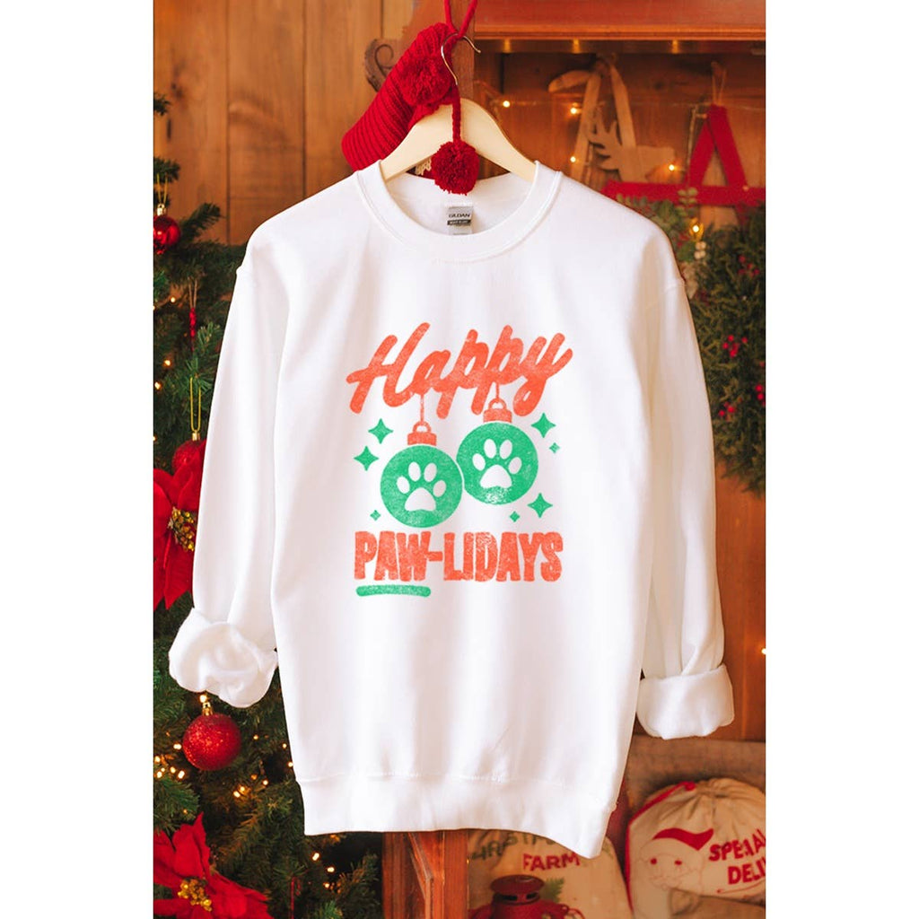 Happy Pawliday Christmas Vintage Graphic - Adult & Kids T-Shirts, Sweatshirts & Hoodies apparel design preview 1