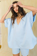T2134A Oversized Solid Textured V-Line Back Tunic Top - Adult & Kids T-Shirts, Sweatshirts & Hoodies apparel design preview 1