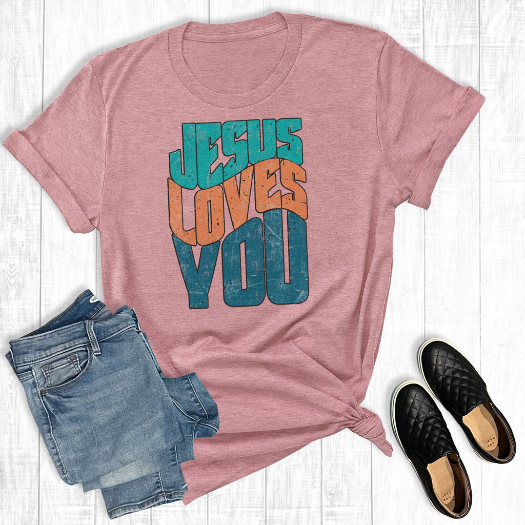 Jesus Loves You Graphic - Adult & Kids T-Shirts, Sweatshirts & Hoodies apparel design preview 1