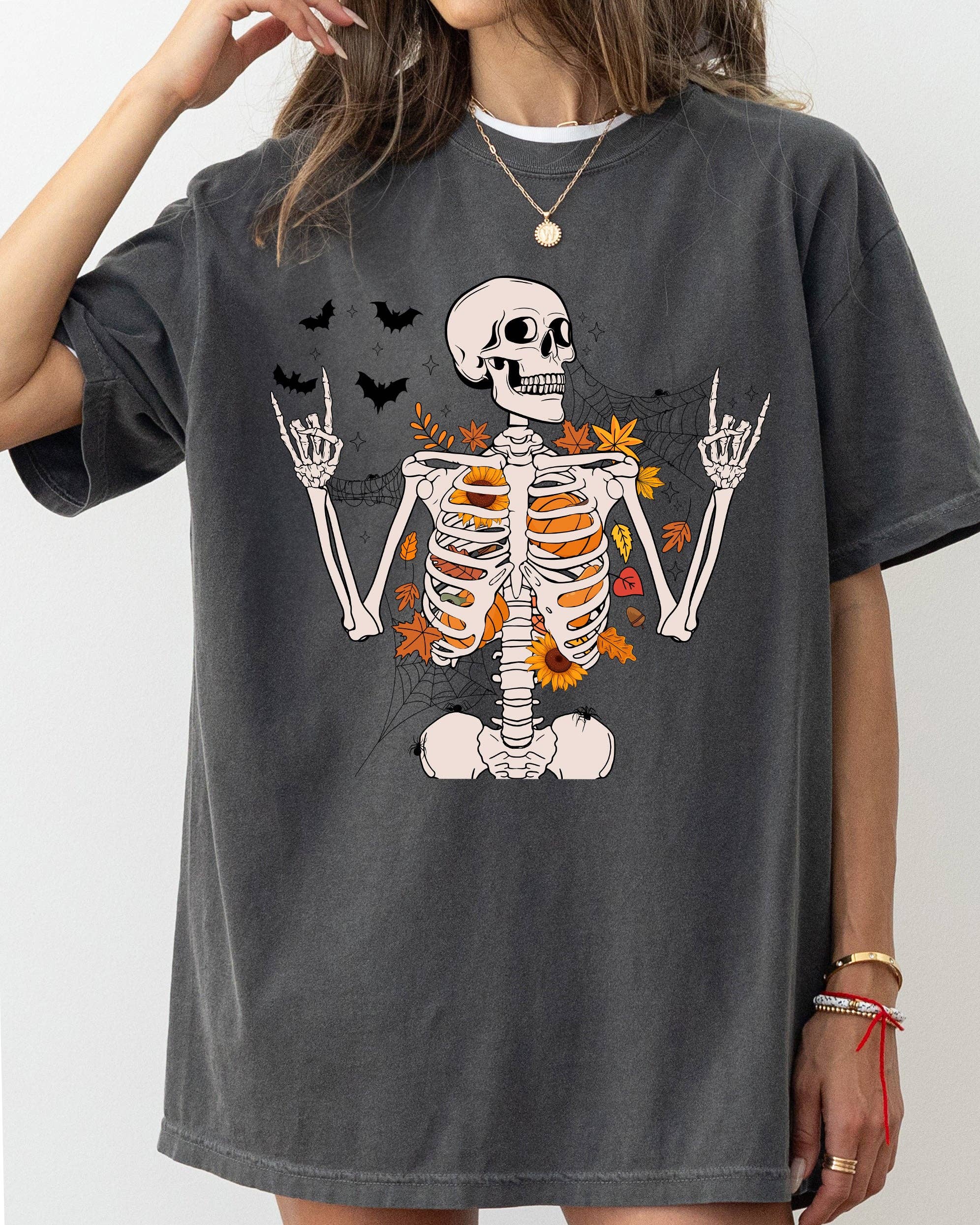 Funny Skeleton, Flowers, Rock, Western, Halloween - Adult & Kids T-Shirts, Sweatshirts & Hoodies apparel design preview 1