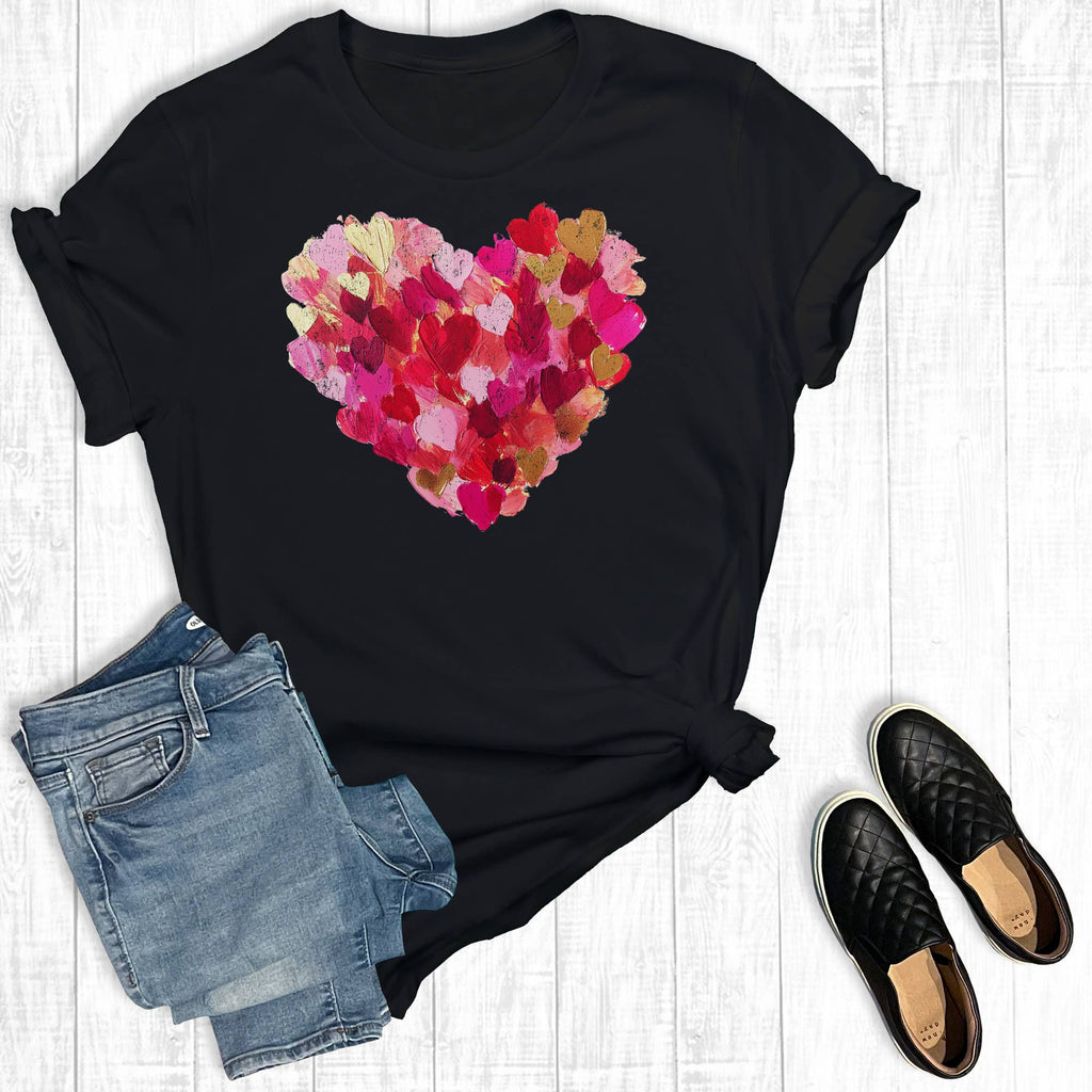Valentine's Day Brushstroke Heart Graphic - Adult & Kids T-Shirts, Sweatshirts & Hoodies apparel design preview 1