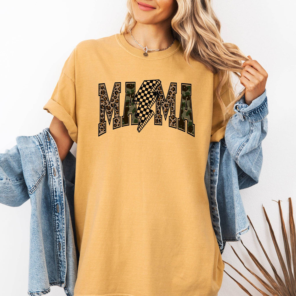 Mama, Leopard, Camo Lightning Bolt, Mother's Day - Adult & Kids T-Shirts, Sweatshirts & Hoodies apparel design preview 1