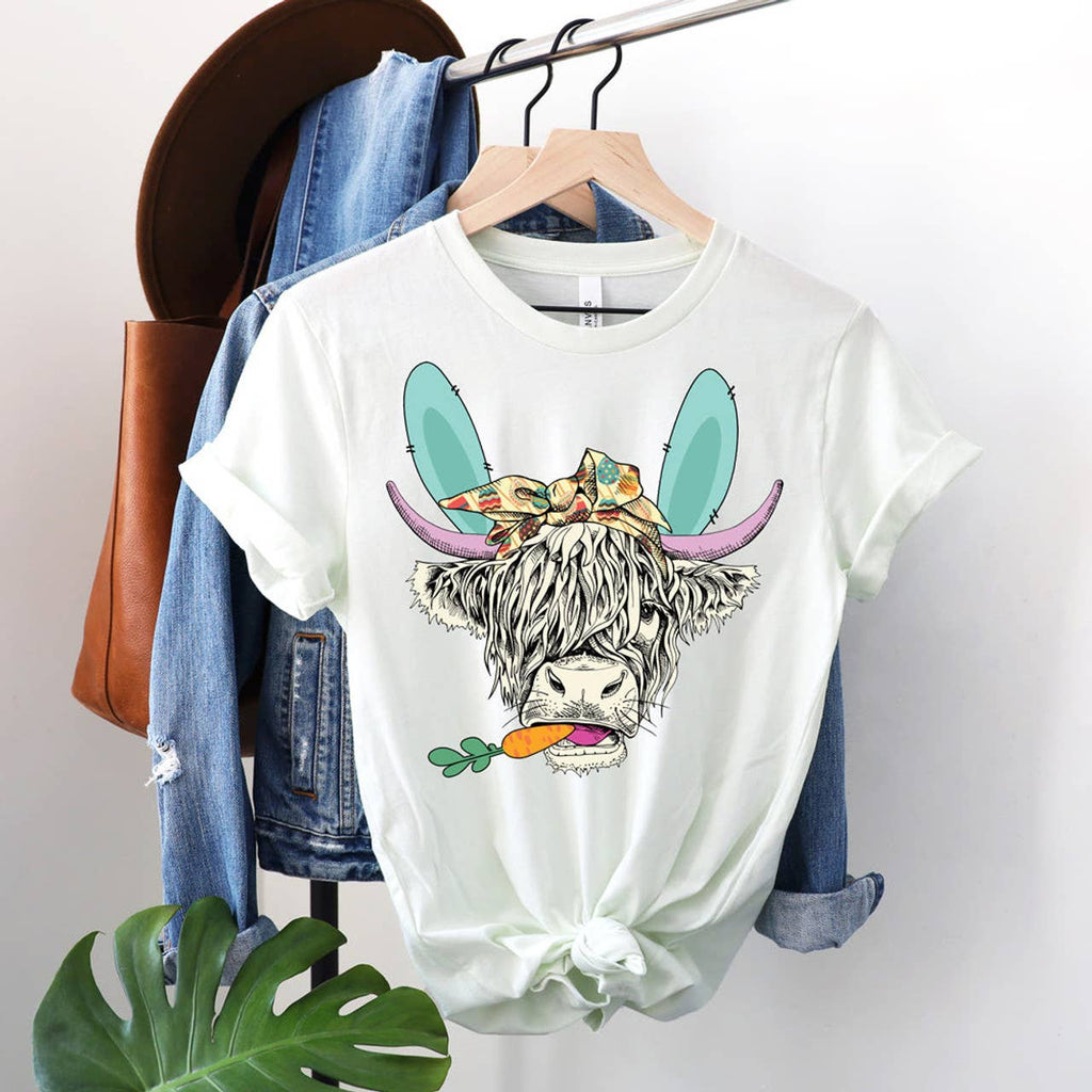 Easter Shaggy Cow - Adult & Kids T-Shirts, Sweatshirts & Hoodies apparel design preview 1