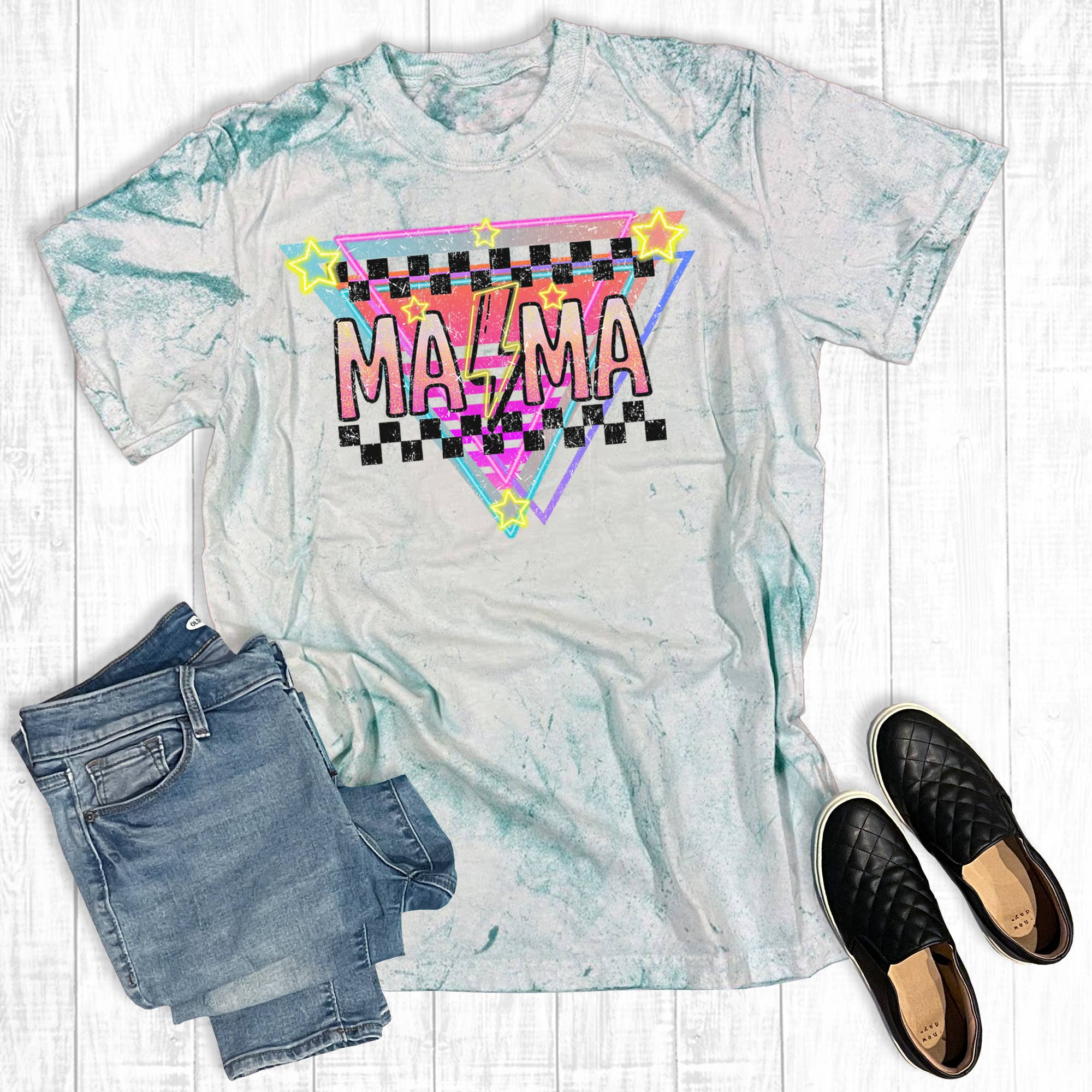 Retro Checkered Mama Mother's Day Comfort Colors - Adult & Kids T-Shirts, Sweatshirts & Hoodies apparel design preview 1