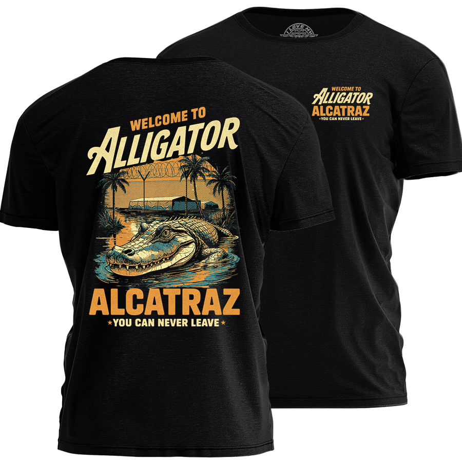 Alligator Alcatraz Never Leave 3963 - Adult & Kids T-Shirts, Sweatshirts & Hoodies apparel design preview 1