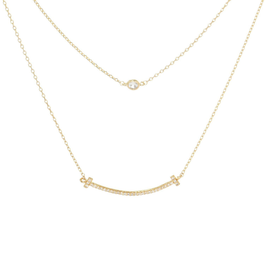 Cubic Zirconia Gold Dipped Layered Necklace - Adult & Kids T-Shirts, Sweatshirts & Hoodies apparel design preview 1