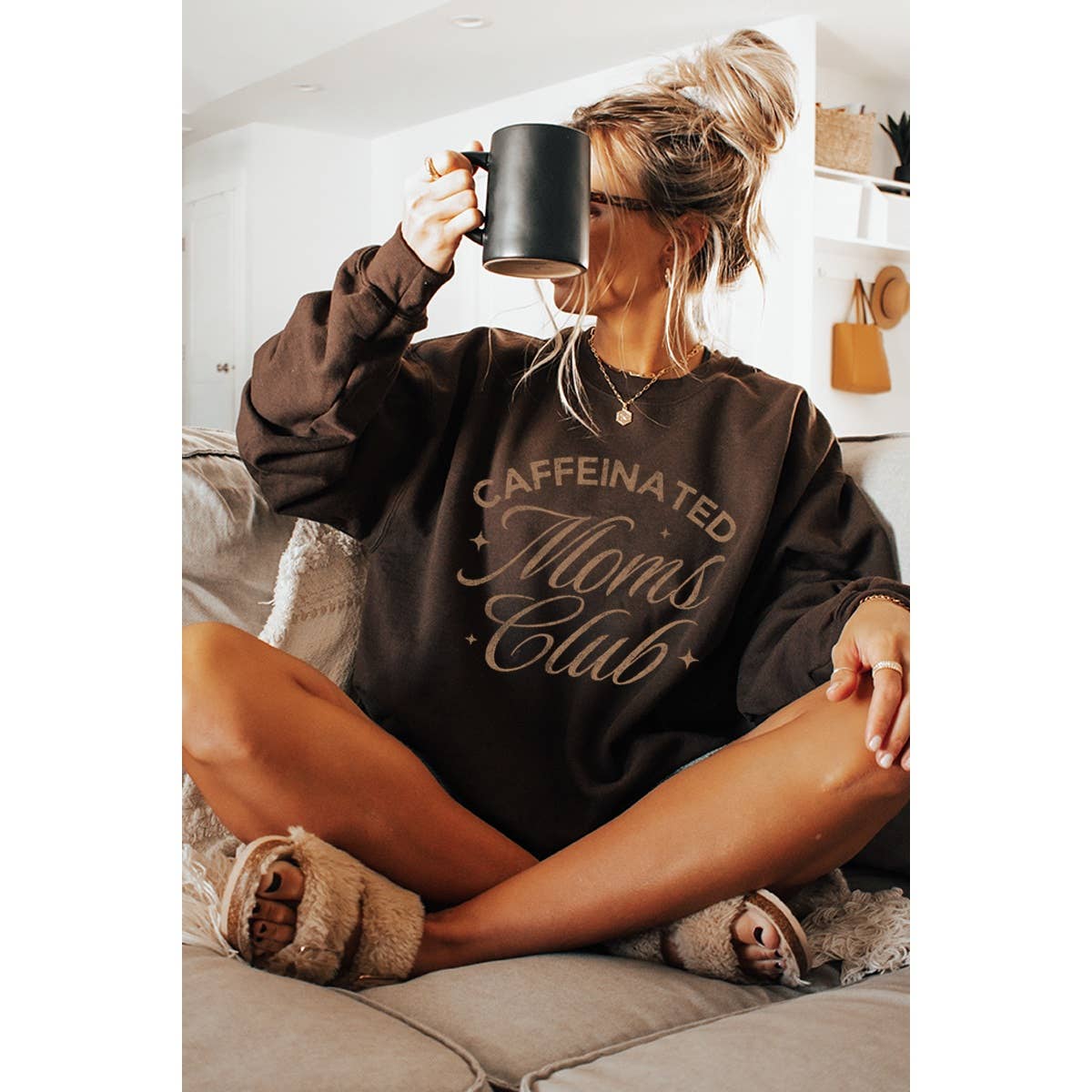 Caffenated Moms Club Vintage Graphic - Adult & Kids T-Shirts, Sweatshirts & Hoodies apparel design preview 1