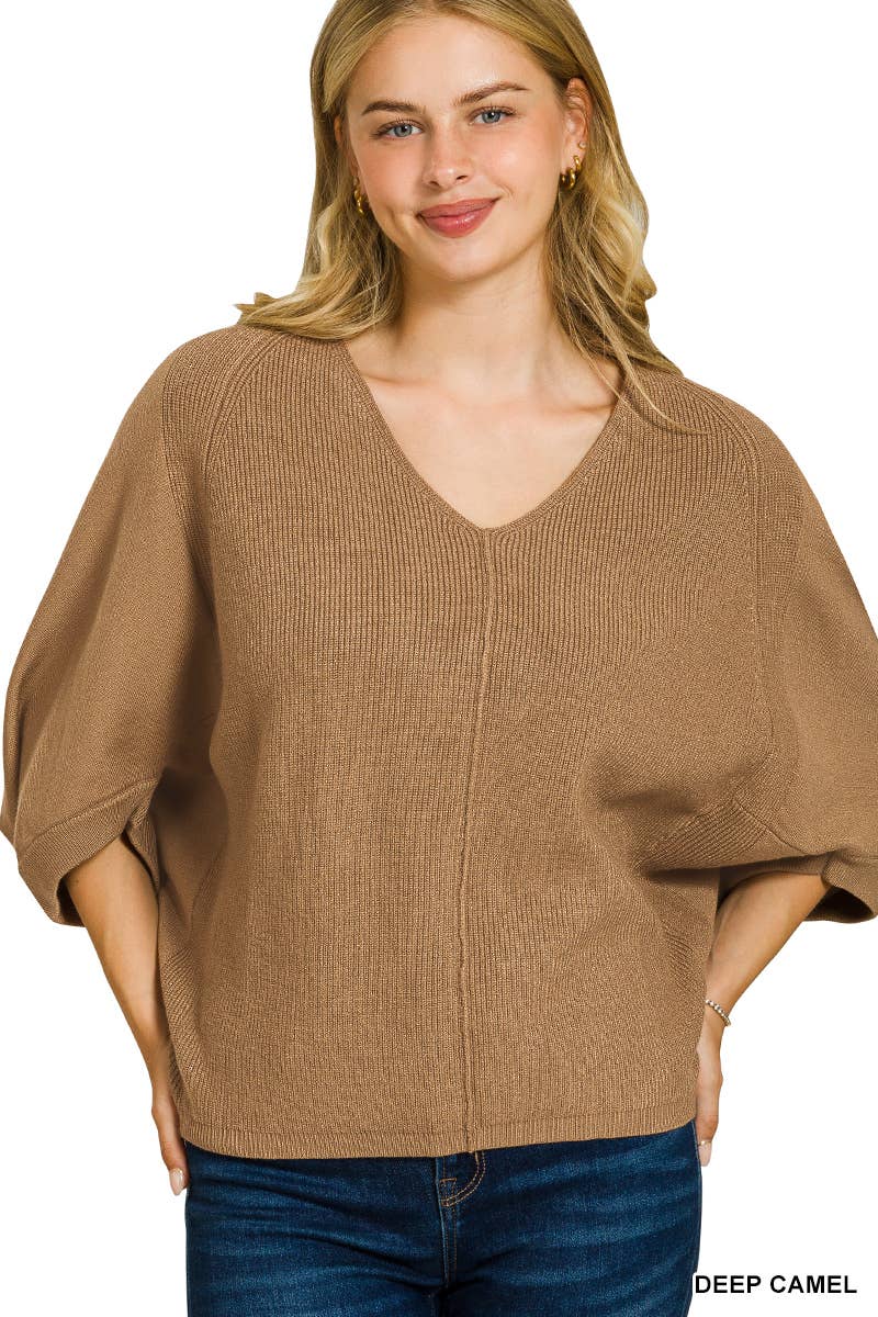 1006 Viscose V Neck Dolman Sweater SI-28880 - Adult & Kids T-Shirts, Sweatshirts & Hoodies apparel design preview 1