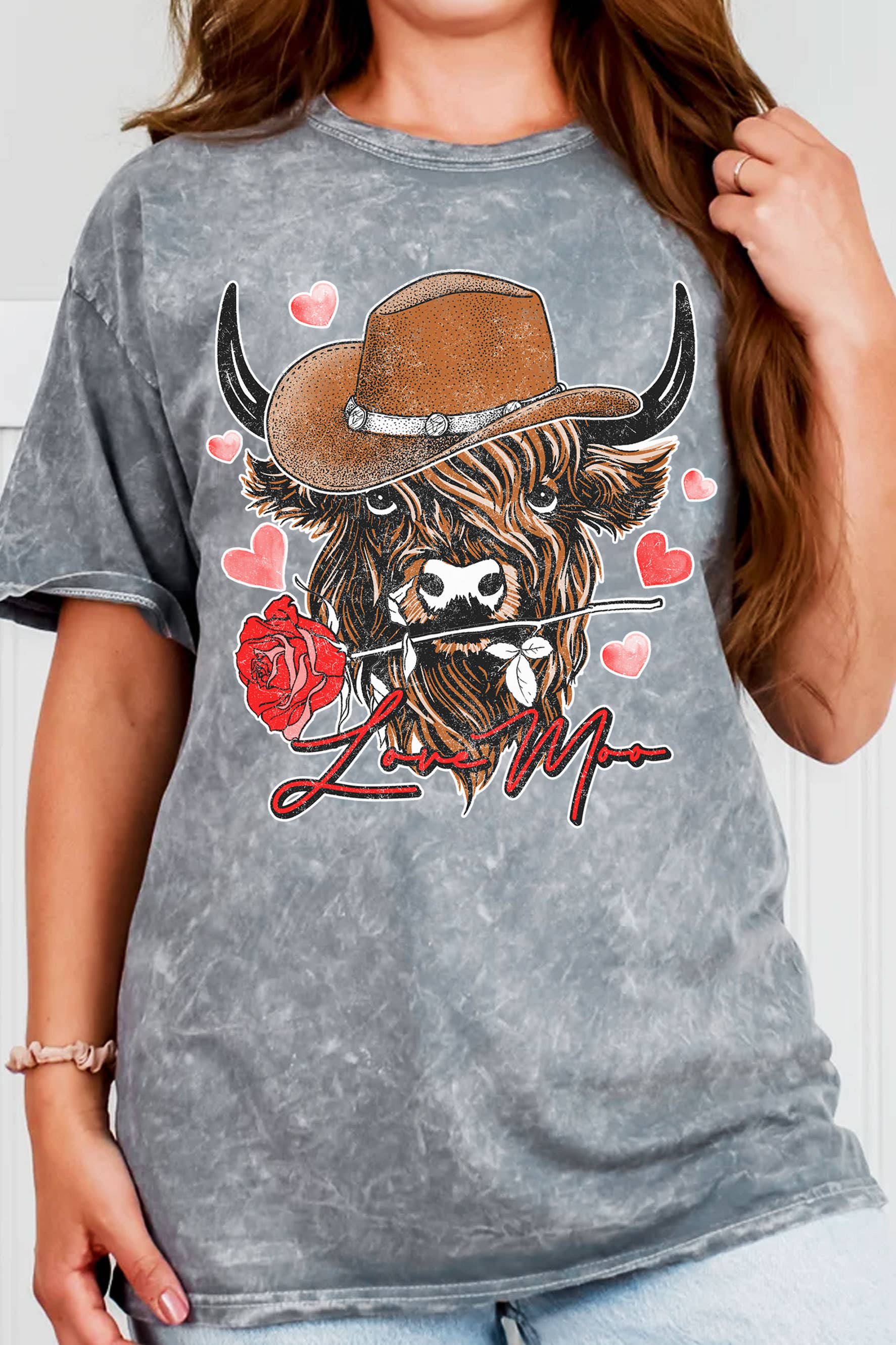 Love Moo Cow Valentine Mineral Graphic - Adult & Kids T-Shirts, Sweatshirts & Hoodies apparel design preview 1